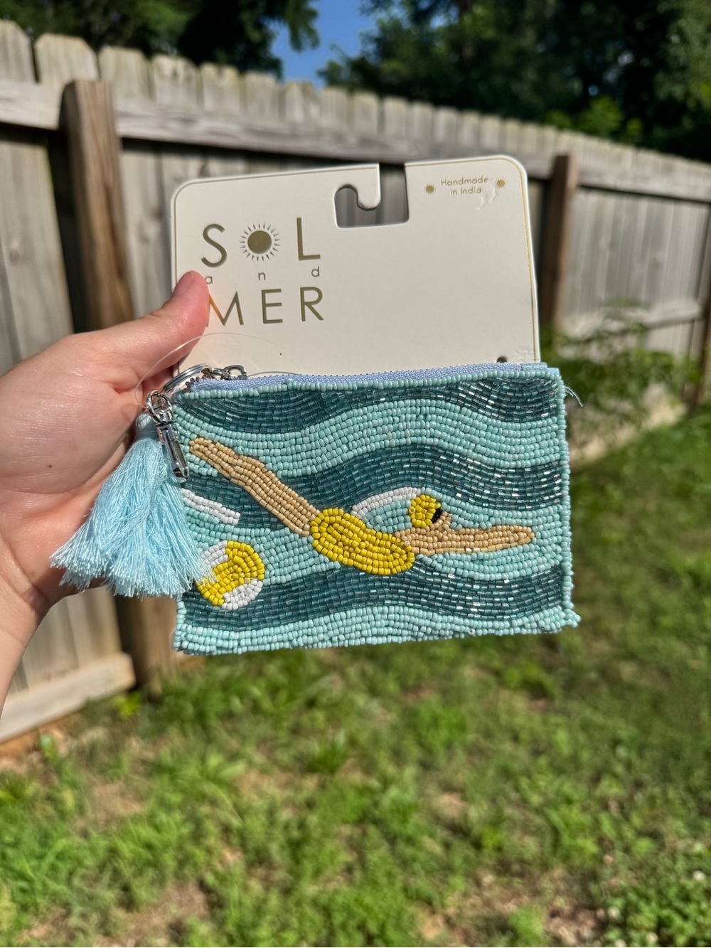 Sol and Mer Swimmer Beaded Coin Purse
